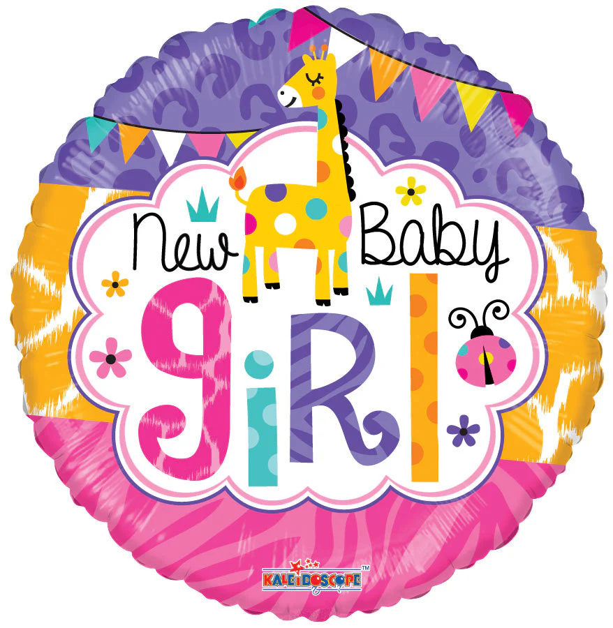 18" Baby Girl Jungle Gellibean Balloon
