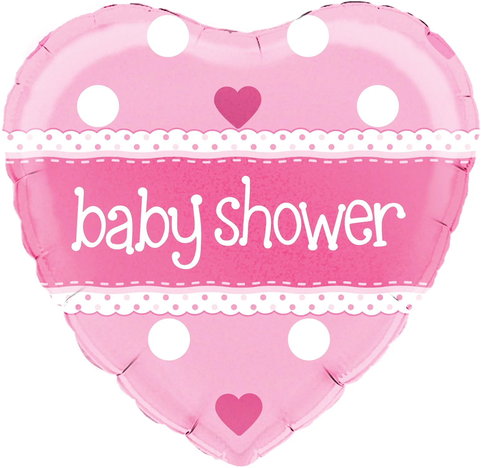 18" Baby Shower Heart Pink Holographic Oaktree Foil Balloon