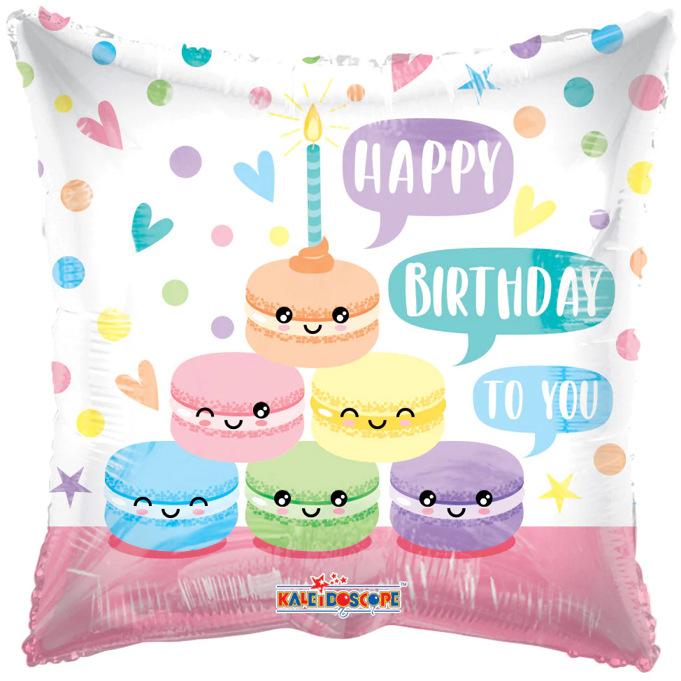 18" Birthday Macarons Gellibean Balloons