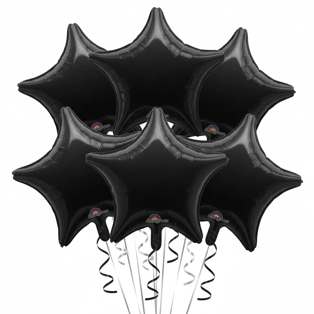 18" Black Star Anagram Brand Balloon - Image 2