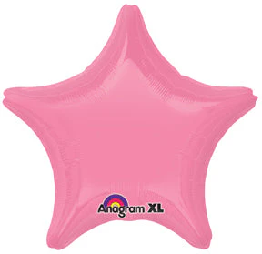 18" Bright Bubble Gum Pink Decorator Star Packaged Balloon