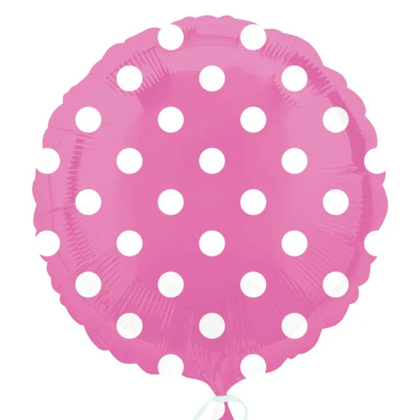 18" Bright Pink Dots Balloon Packaged