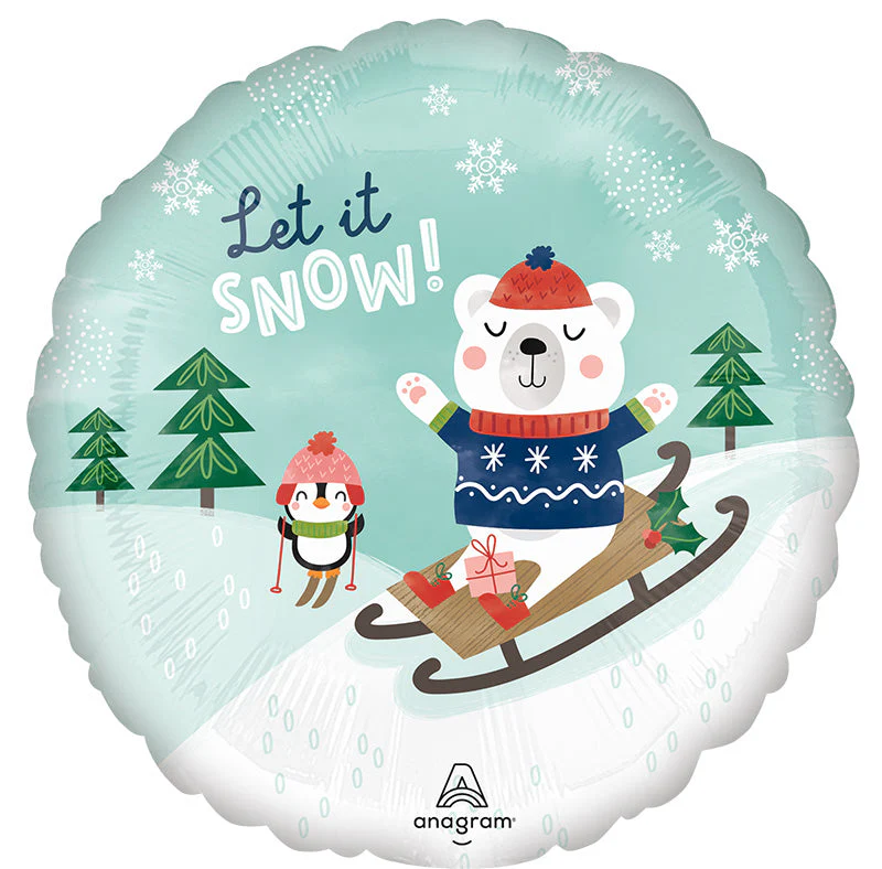 18" Cabincore Let it Snow Foil Balloon