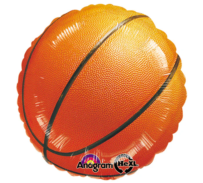 18" Championship Basketball Balloon Packaged