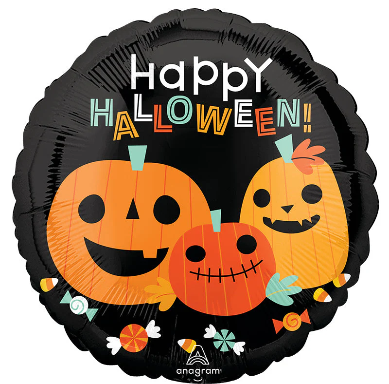 18" Classic Halloween Pumpkins Foil Balloon
