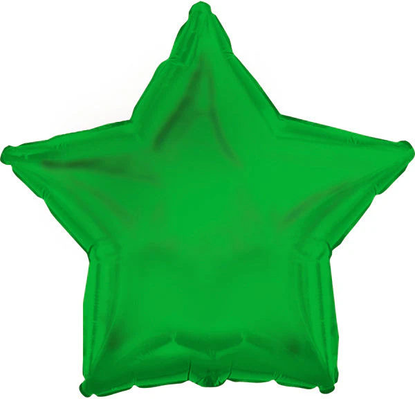 18" CTI Brand Green Star Foil Balloon