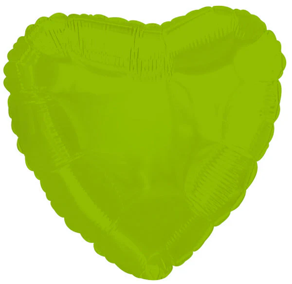 18" CTI Brand Lime Green Heart Balloon
