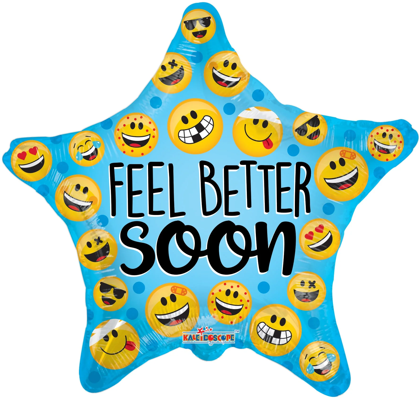 18" Feel Better Many Smilies Foil Balloon