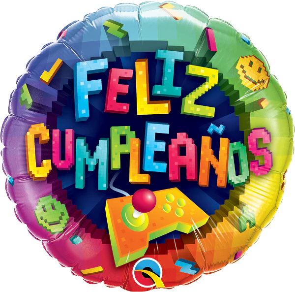 18" Feliz Cumpleaños Videogame Foil Balloon (Spanish)