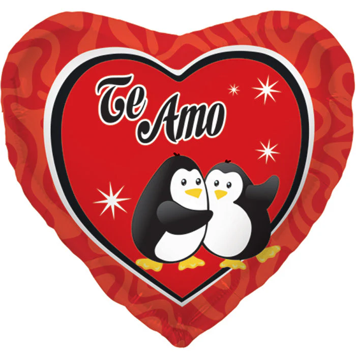 18" Foil Balloon Te Amo Penguins (Spanish)