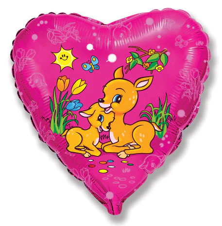 18" Gazelles Heart Mylar Balloon