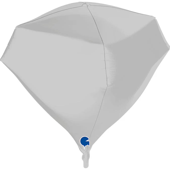 18" Gem Satin White 4D Foil Balloon