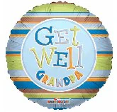 18" Get Well Grandpa Stripes Balloon