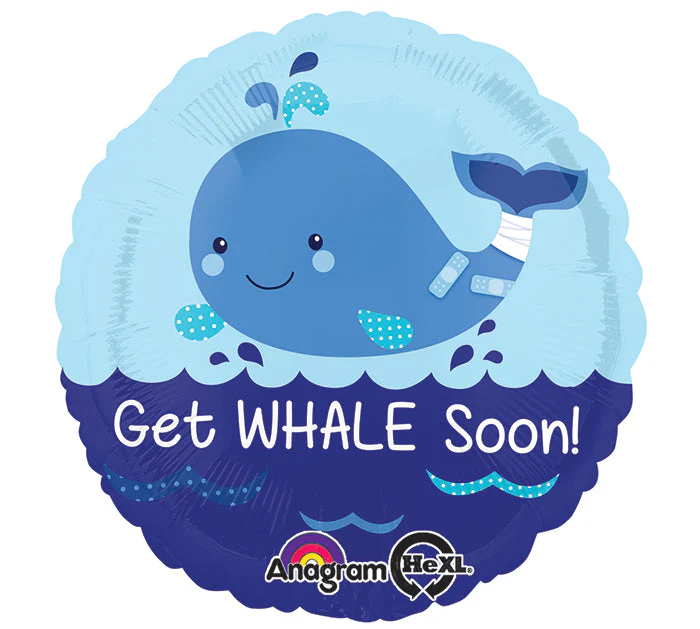 18" Get Whale Soon Balloon Packaged
