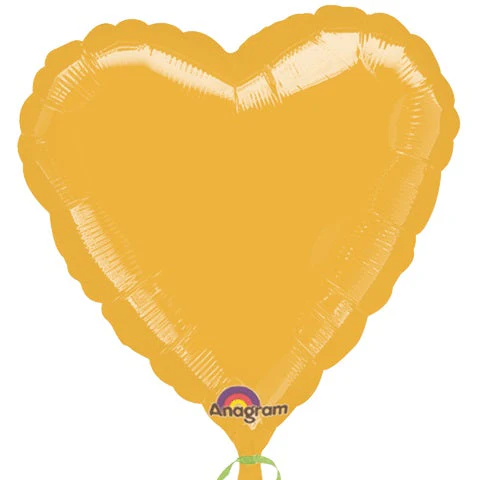 18" Gold Heart Packaged Balloon