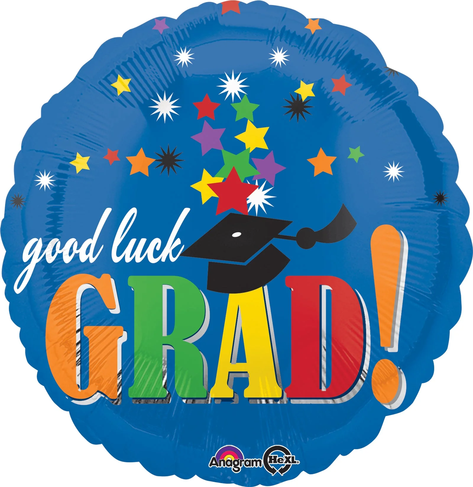 18" Good Luck Grad Stars Balloon