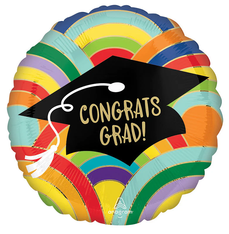 18" Grad Rainbows All Around Foil Balloon