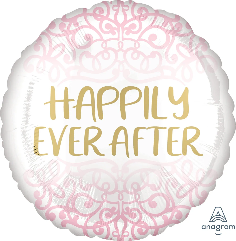 18" Happily Ever After Flourish Foil Balloon