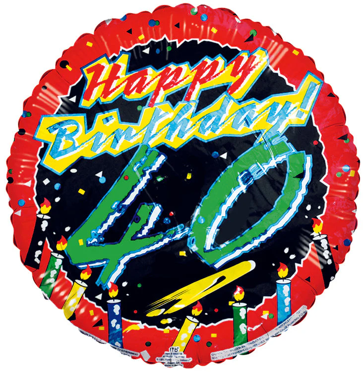 18" Happy 40th Birthday Foil Balloon - Image 2