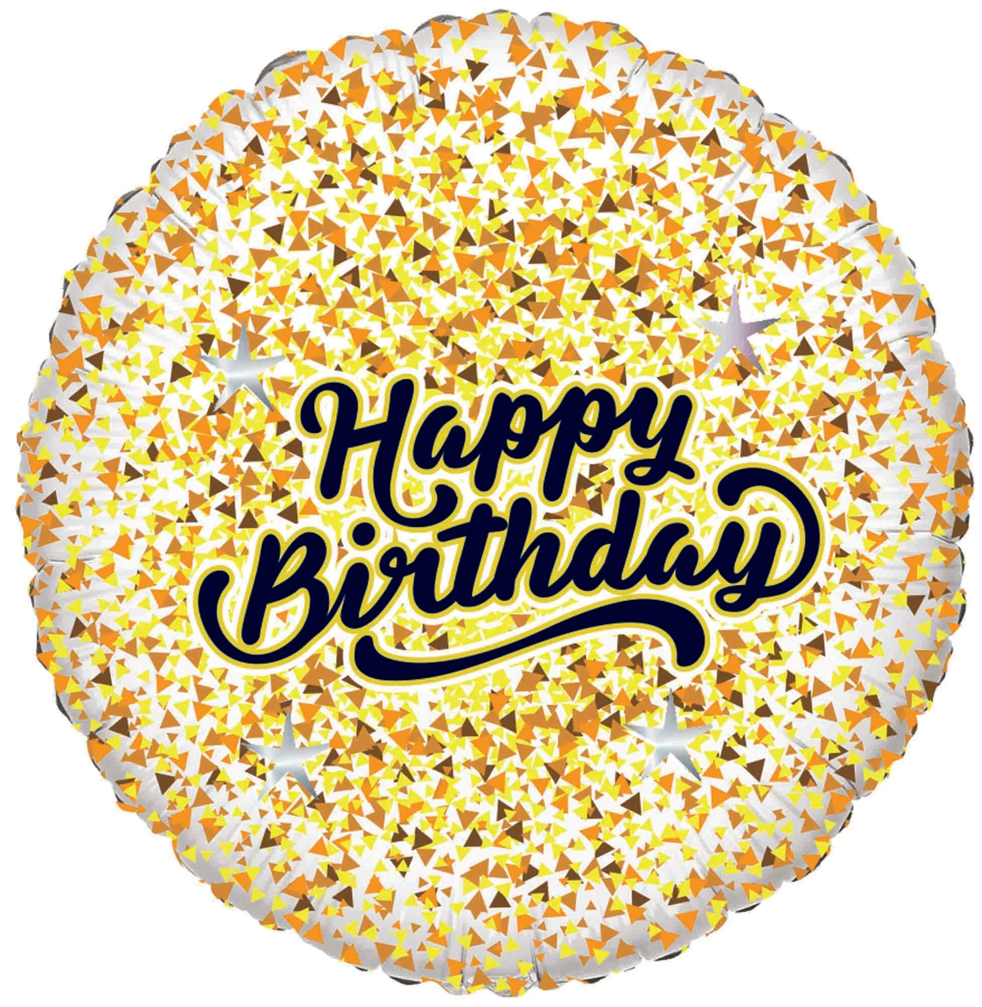 18" Happy Birthday Glitter Gold/Rose Gold White Foil Balloon