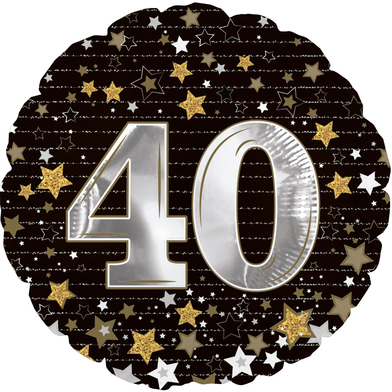 18" Happy Birthday Gold Number 40 Balloon