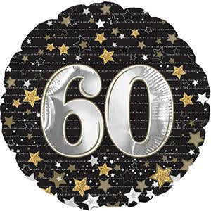 18" Happy Birthday Gold Number 60 Balloon
