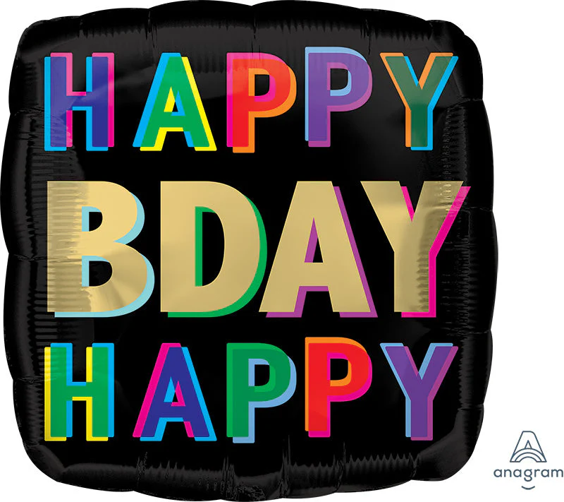18" Happy Birthday Offset Letters Foil Balloon