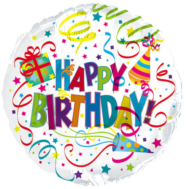 18" Happy Birthday Party Hat & Horn Balloon