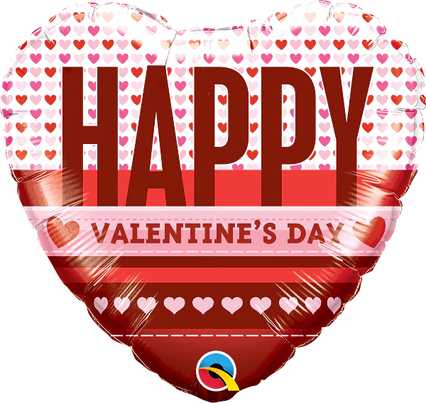 18" Happy Valentine's Hearts Foil Balloon
