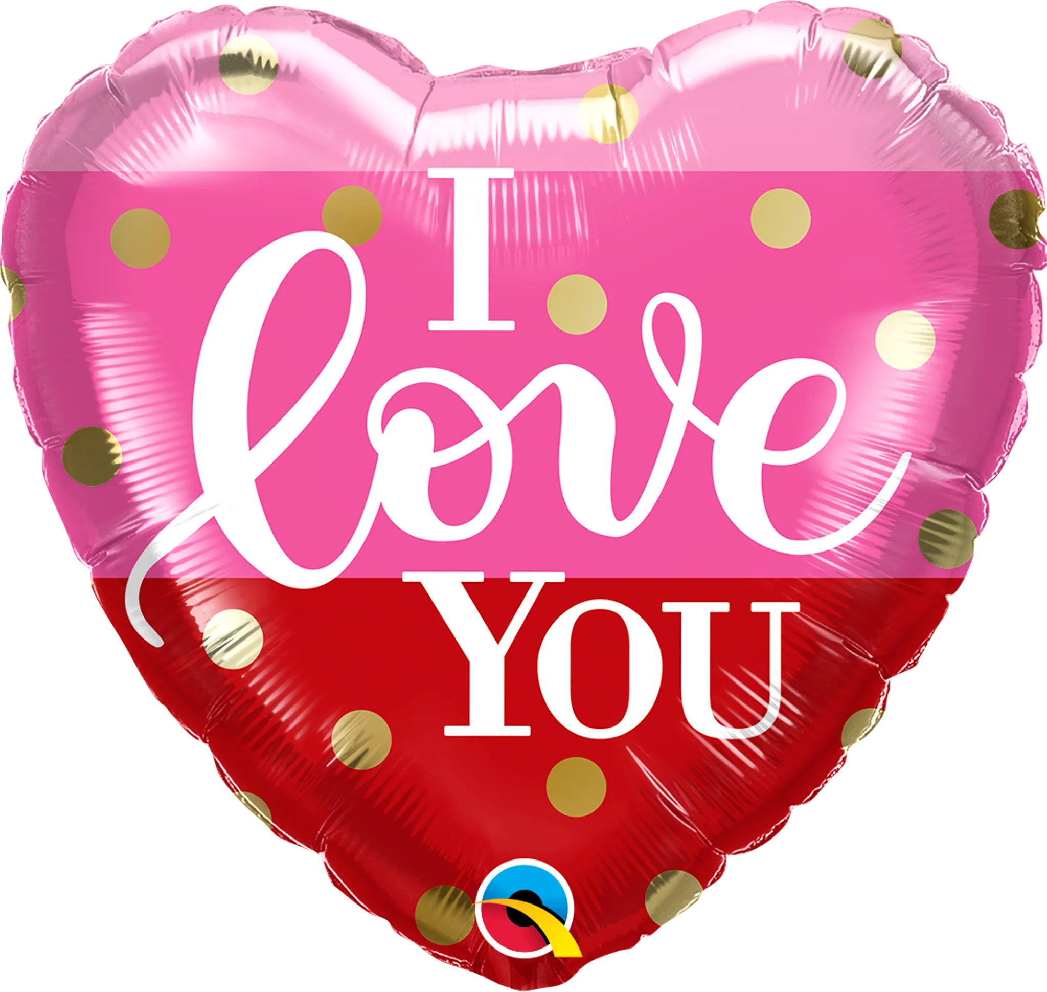 18" Heart I Love You Gold Dots Foil Balloon