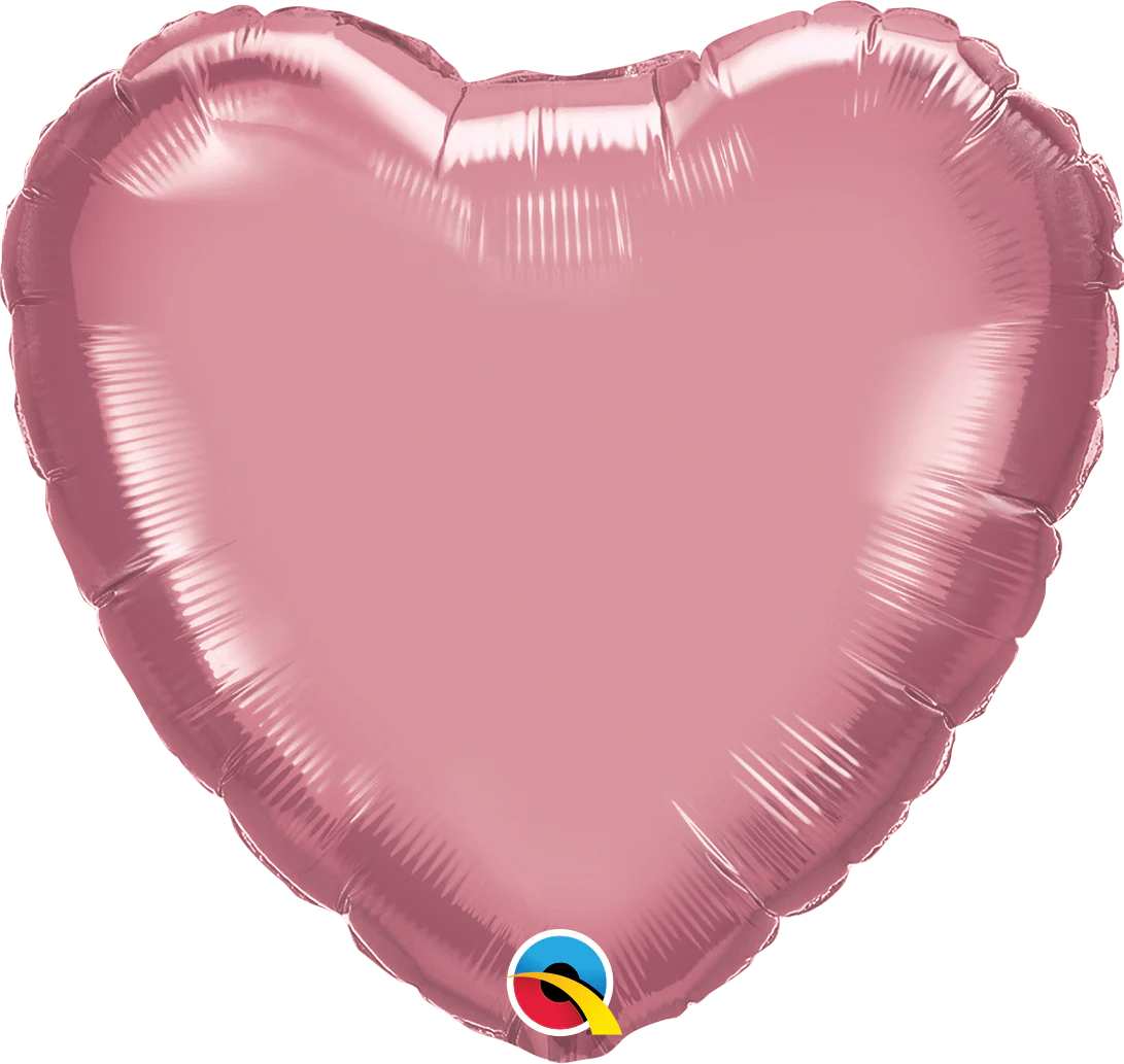 18" Heart Qualatex Chrome Mauve Foil Balloon