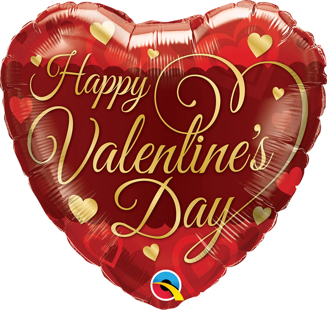 18" Heart Valentine's Classic Script Foil Balloon