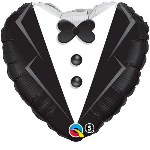 18" Heart Wedding Tuxedo Balloon