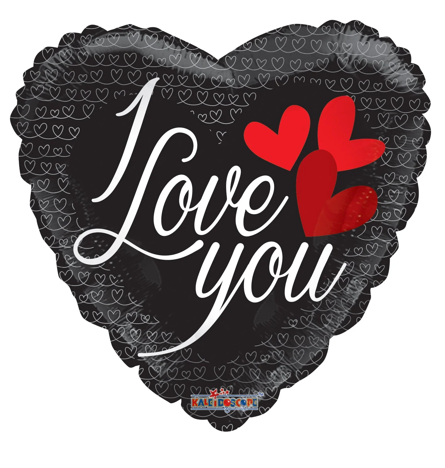 18" I Love You Black Balloon
