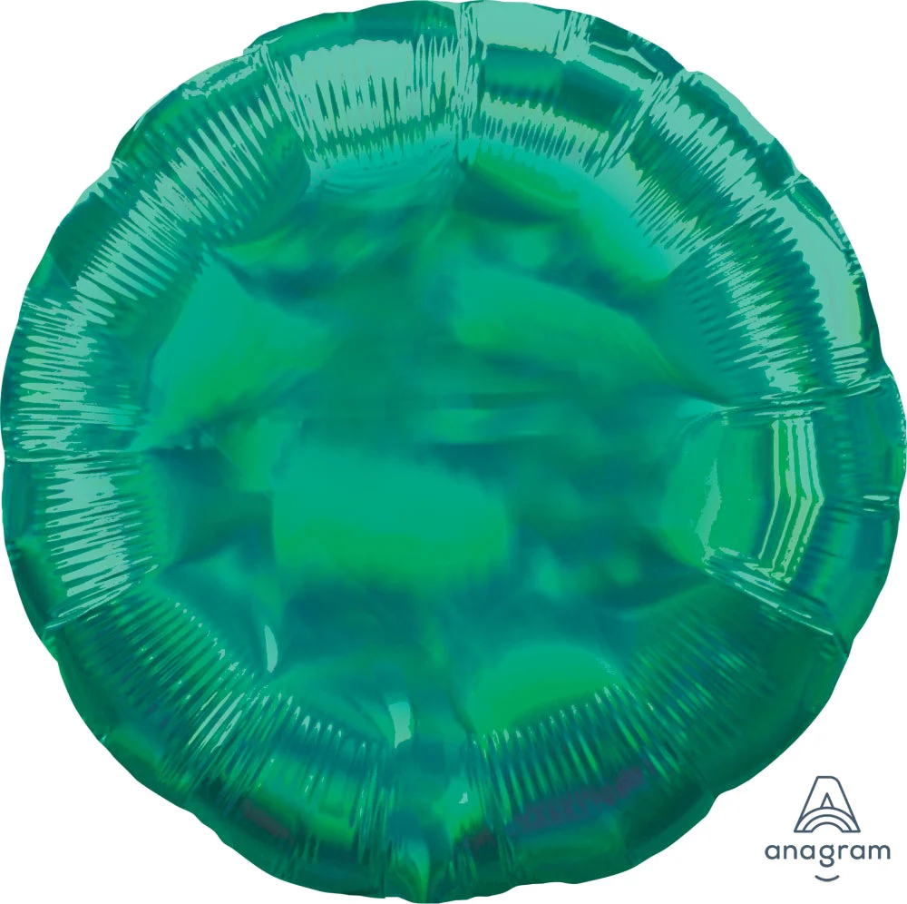 18" Iridescent Green Circle Foil Balloon
