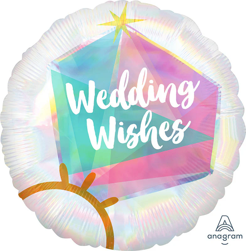 18" Iridescent Wedding Ring Foil Balloon