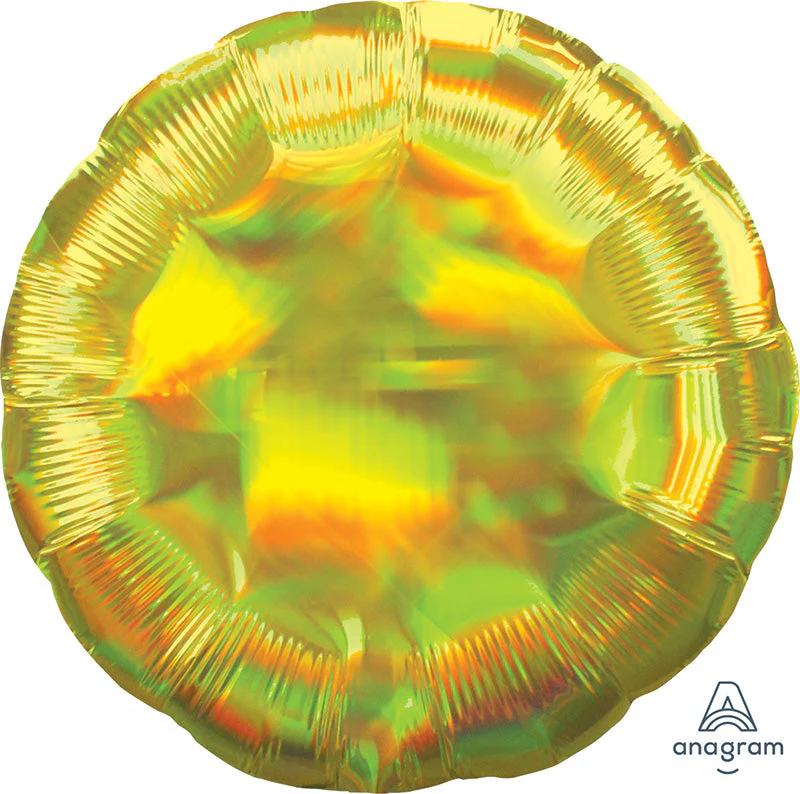 18" Iridescent Yellow Circle Foil Balloon