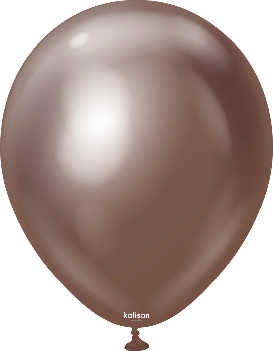 18" Kalisan Latex Balloons Mirror Chocolate Brown (25 Per Bag)