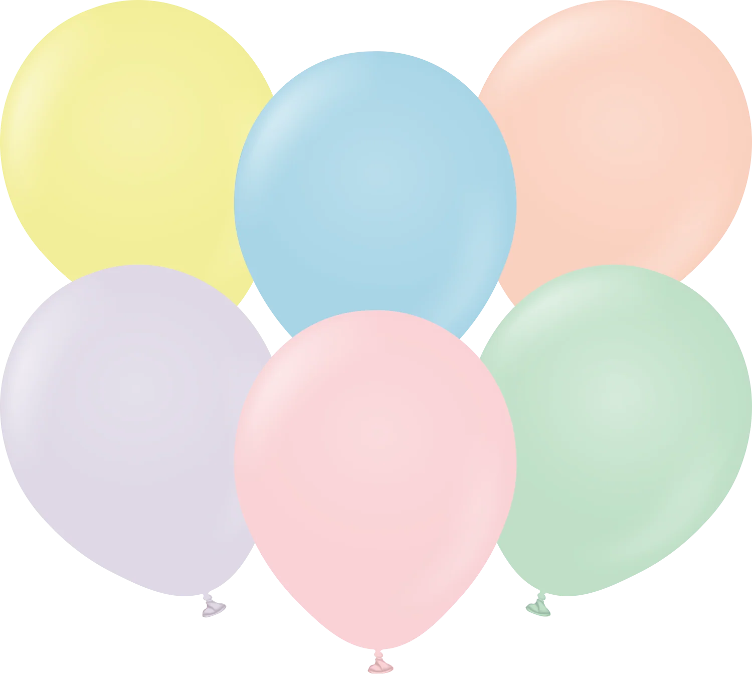 18" Kalisan Latex Balloons Pastel Matte Macaron Assortment (25 Per Bag)