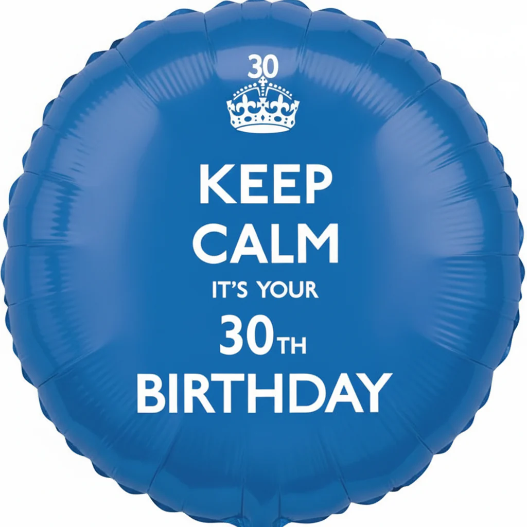 18" Keep Calm 30th Birthday Balloon