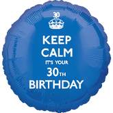 18" Keep Calm 30th Birthday Balloon - Image 2