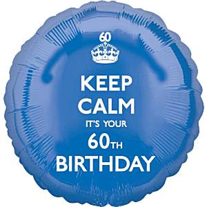 18" Keep Calm 60th Birthday Balloon