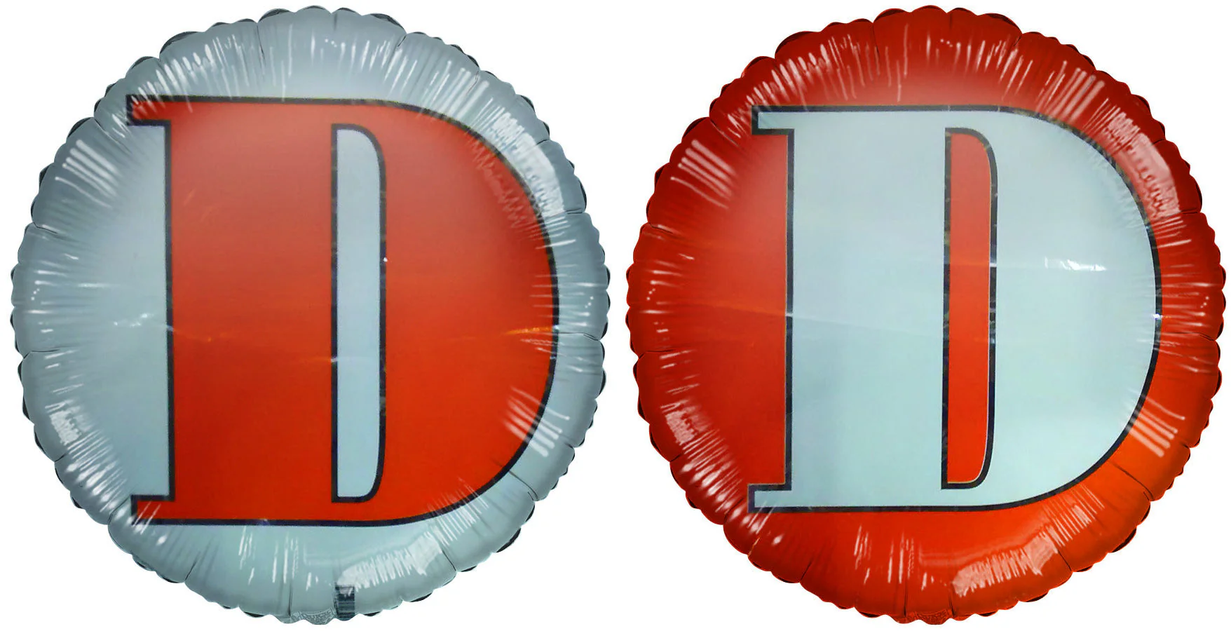 18" Letter D Orange & White Foil Balloon