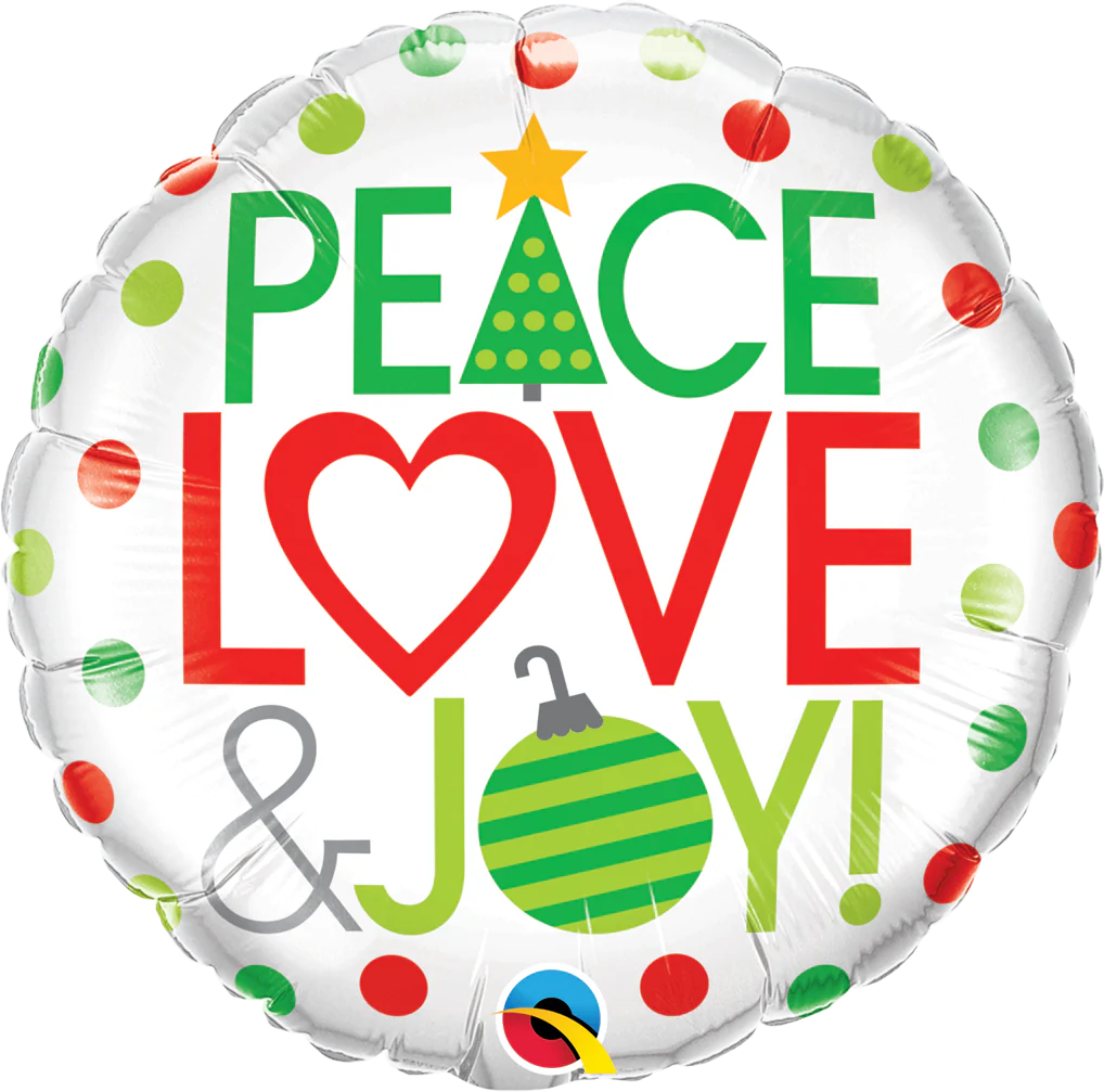18" Love Peace & Joy Foil Balloon