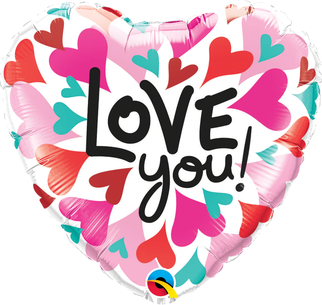 18" Love You Converging Hearts Balloon