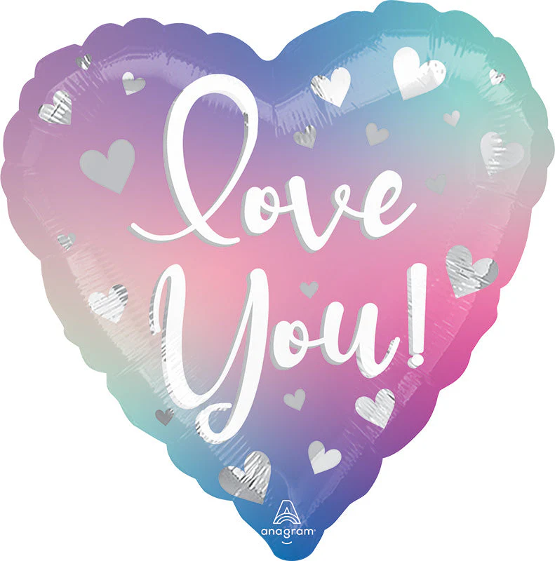 18" Love You Filtered Ombré Foil Balloon