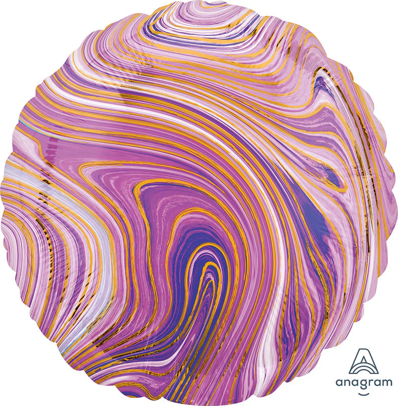 18" Marblez Purple Circle Foil Balloon