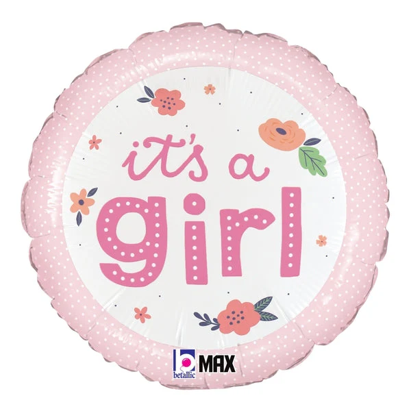18" MAX Float It's a Girl Onesie Foil Balloon
