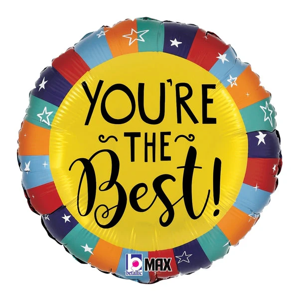 18" MAX Float Packaged You're the Best Stars Foil Balloon