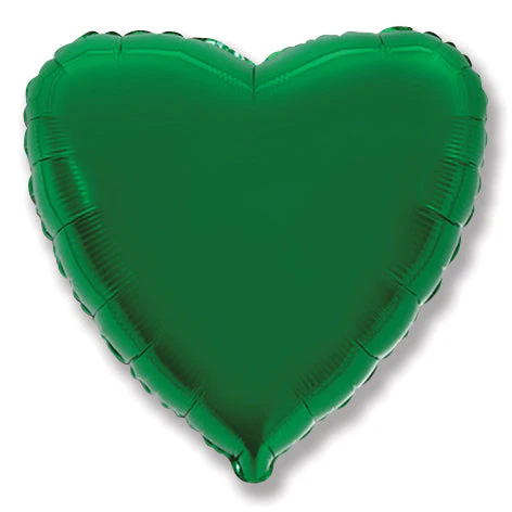 18" Metallic Green Heart Foil Balloon
